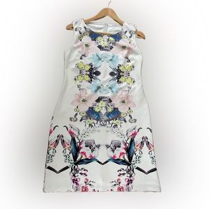 & Co Women’s Floral Print Dress Size:M Color: Beige/Pink/Gray/Turquoise